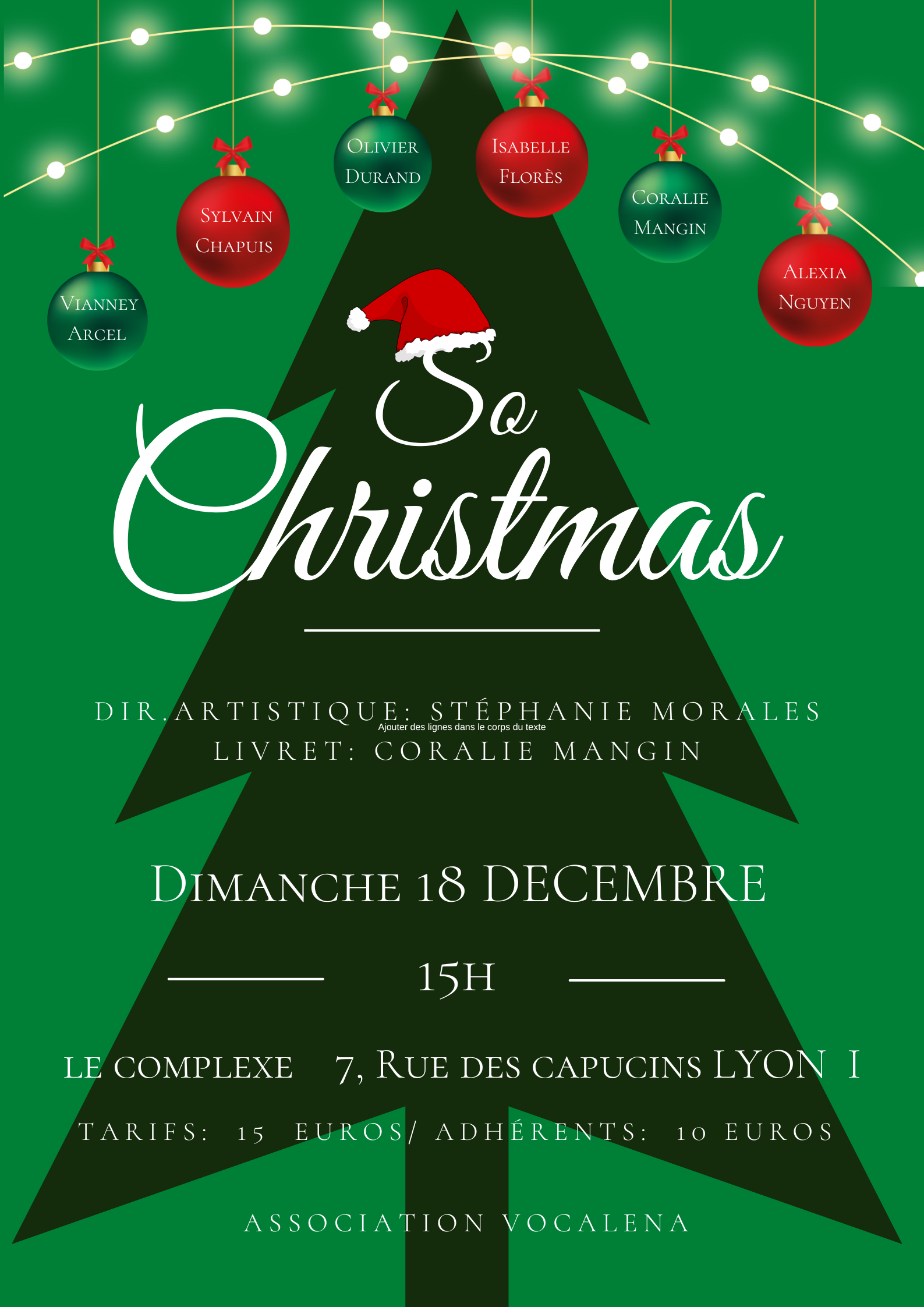 So Christmas spectacle de l’atelier Comédie musicale dont j’assure la direction artistique